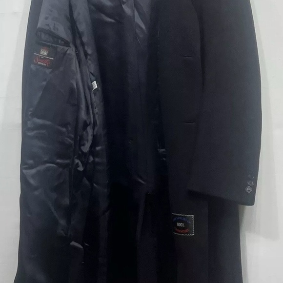 Smiths Bermuda Mens Cashmere Trench Over Coat Size 44 Large Long England - Picture 6 of 7